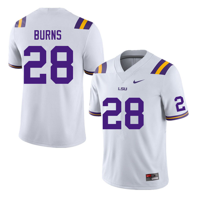 Men #28 Major Burns LSU Tigers College Football Jerseys Sale-White
